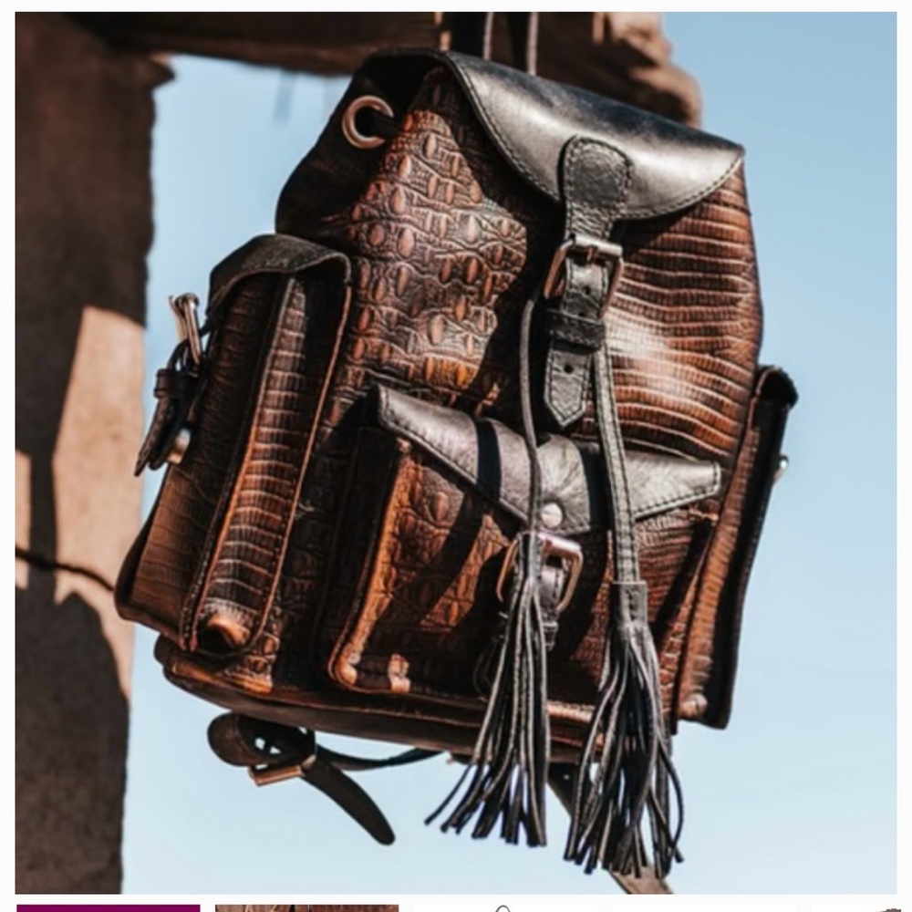 Elegant Brown Leather Backpack Freebird